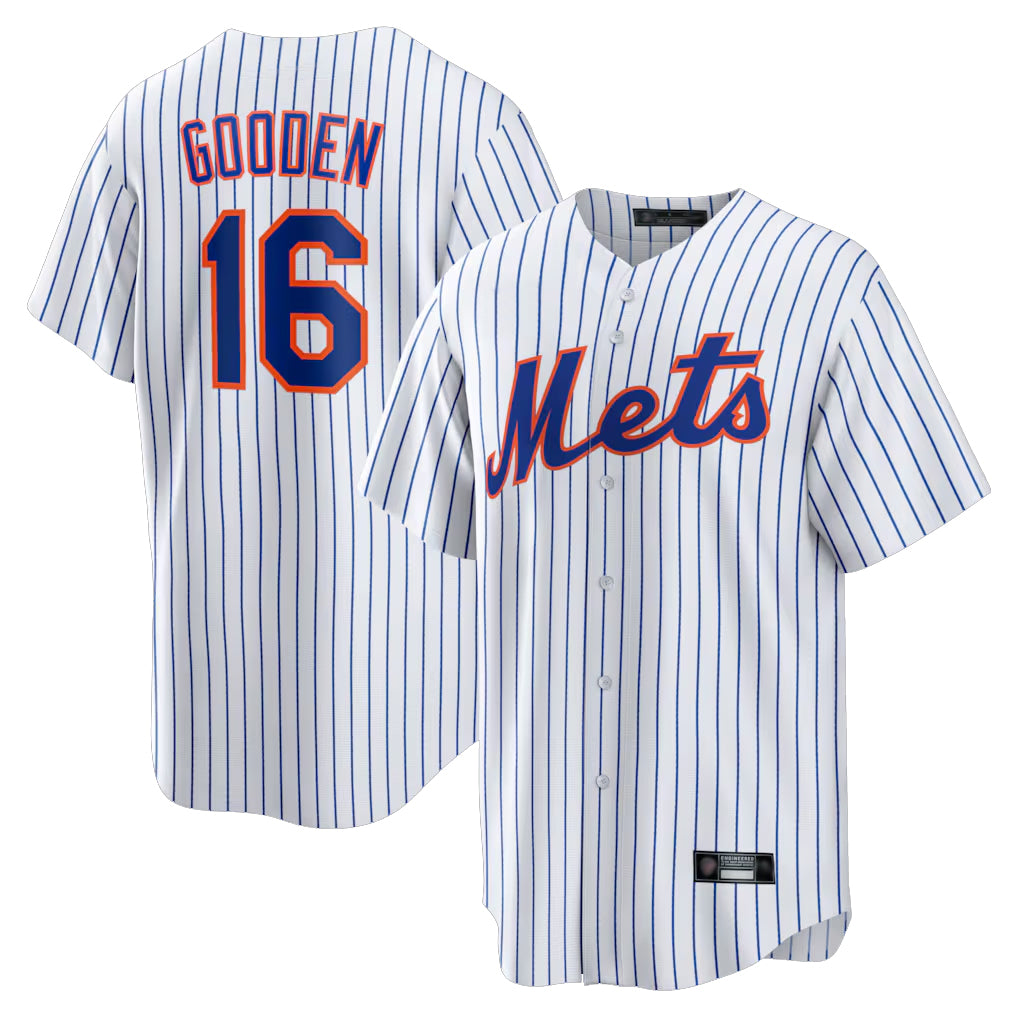Johmsee NY.Mets #16 Dwight Gooden Player White Home Replica Stitched Jerseys