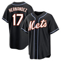 Johmsee NY.Mets #17 Keith Hernandez Player Black Fashion Out Game Stitched Jerseys