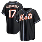 Johmsee NY.Mets #17 Keith Hernandez Player Black Fashion Out Game Stitched Jerseys