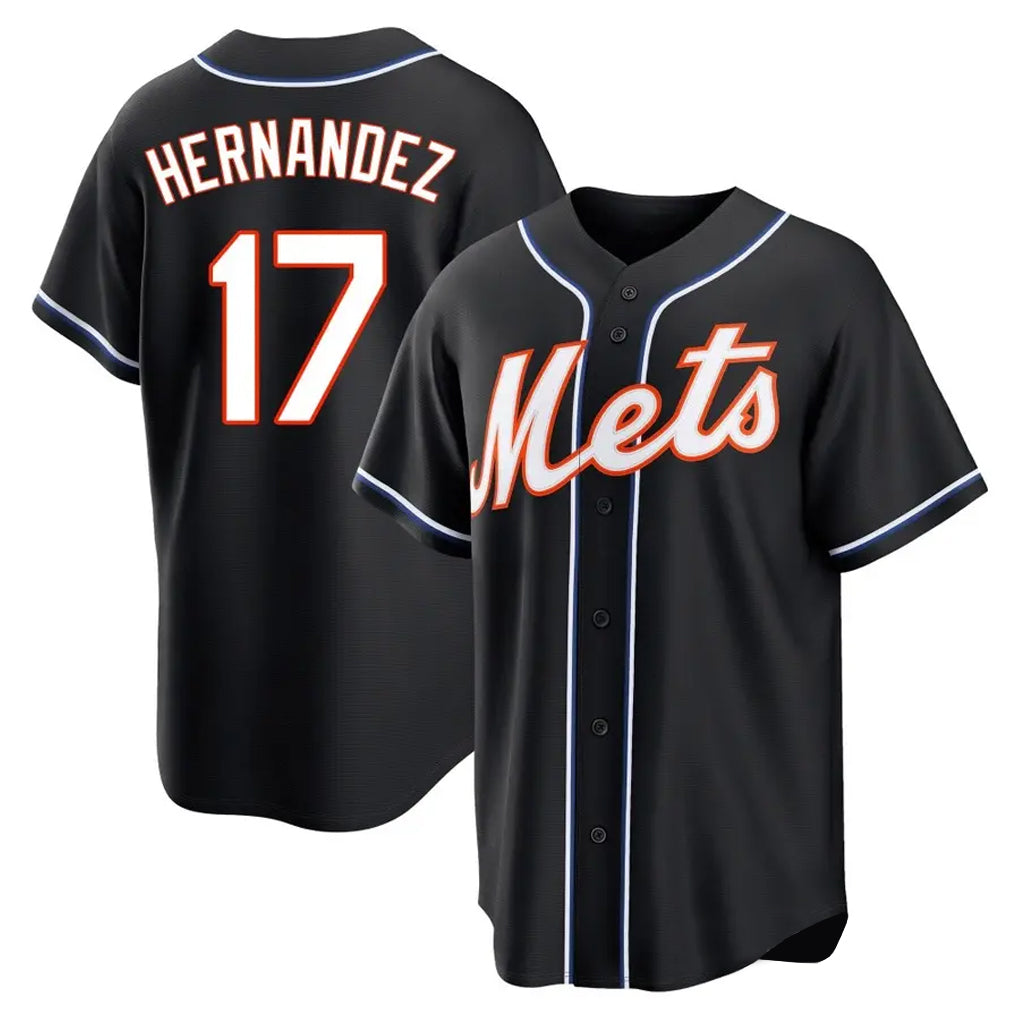 Johmsee NY.Mets #17 Keith Hernandez Player Black Fashion Out Game Stitched Jerseys