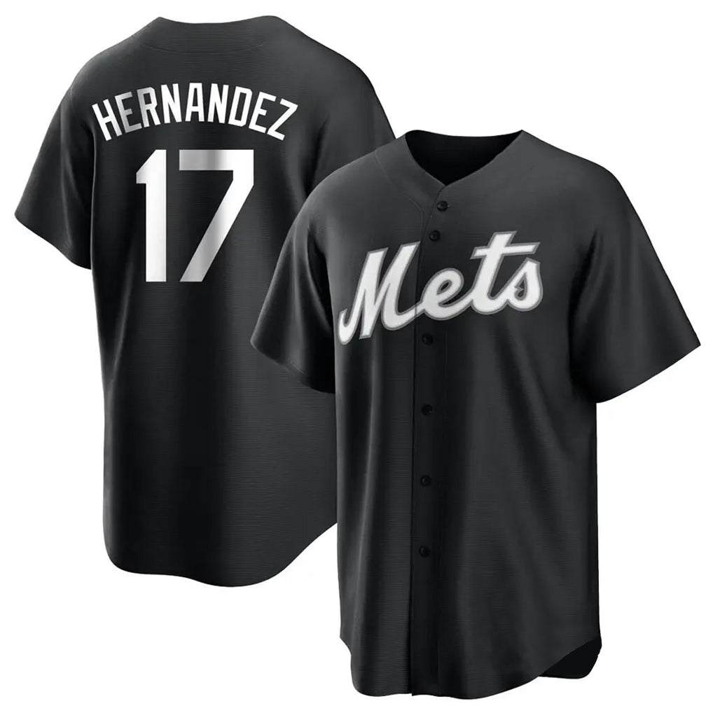 Johmsee NY.Mets #17 Keith Hernandez Player Black Home Game Stitched Jerseys