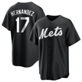 Johmsee NY.Mets #17 Keith Hernandez Player Black Home Game Stitched Jerseys