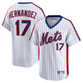 Johmsee NY.Mets #17 Keith Hernandez Player White Cooperstown Collection T-shirt Game Stitched Jerseys