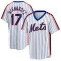 Johmsee NY.Mets #17 Keith Hernandez Player White Cooperstown Collection T-shirt Home Stitched Jerseys