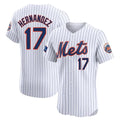 Johmsee NY.Mets #17 Keith Hernandez Player White Home Limited Elite Stitched Jerseys