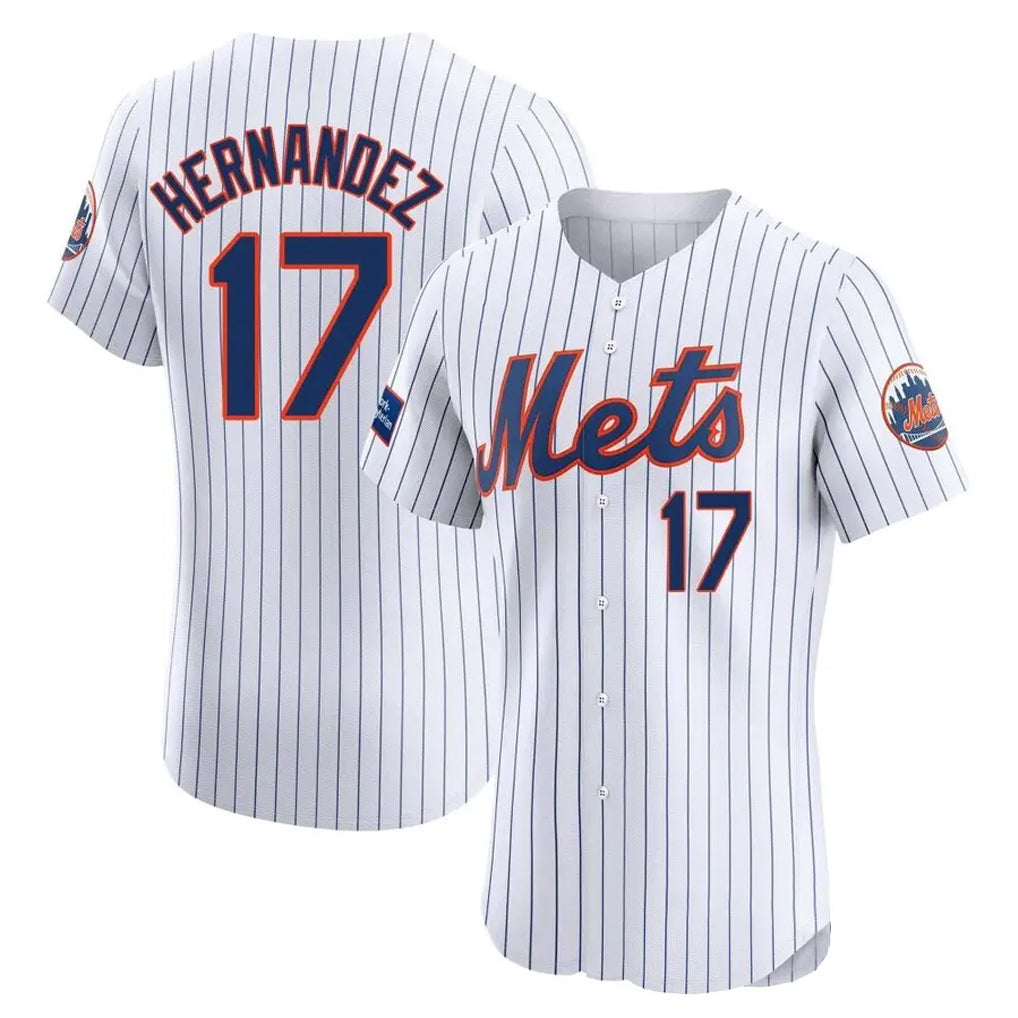 Johmsee NY.Mets #17 Keith Hernandez Player White Home Limited Elite Stitched Jerseys