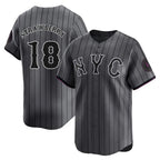 Johmsee NY.Mets #18 Darryl Strawberry Player Gray City Connect Limited Stitched Jerseys