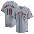 Johmsee NY.Mets #18 Darryl Strawberry Player Gray Road Limited Home Stitched Jerseys