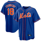 Johmsee NY.Mets #18 Darryl Strawberry Player Royal Home Game Stitched Jerseys