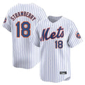 Johmsee NY.Mets #18 Darryl Strawberry Player White Home Limited Stitched Jerseys