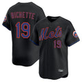 Johmsee NY.Mets #19 Bo Bichette Player Black Alternate Home Limited Stitched Jerseys