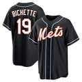 Johmsee NY.Mets #19 Bo Bichette Player Black Fashion Out Game Stitched Jerseys