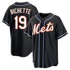 Johmsee NY.Mets #19 Bo Bichette Player Black Fashion Out Game Stitched Jerseys