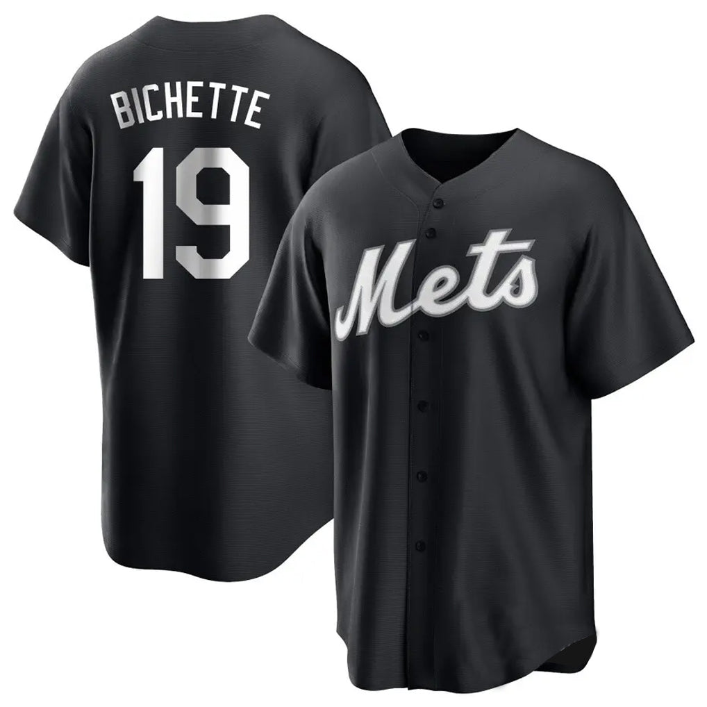 Johmsee NY.Mets #19 Bo Bichette Player Black Home Game Stitched Jerseys