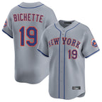 Johmsee NY.Mets #19 Bo Bichette Player Gray Road Limited Home Stitched Jerseys