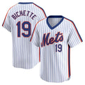 Johmsee NY.Mets #19 Bo Bichette Player White Cooperstown Collection T-shirt Game Stitched Jerseys