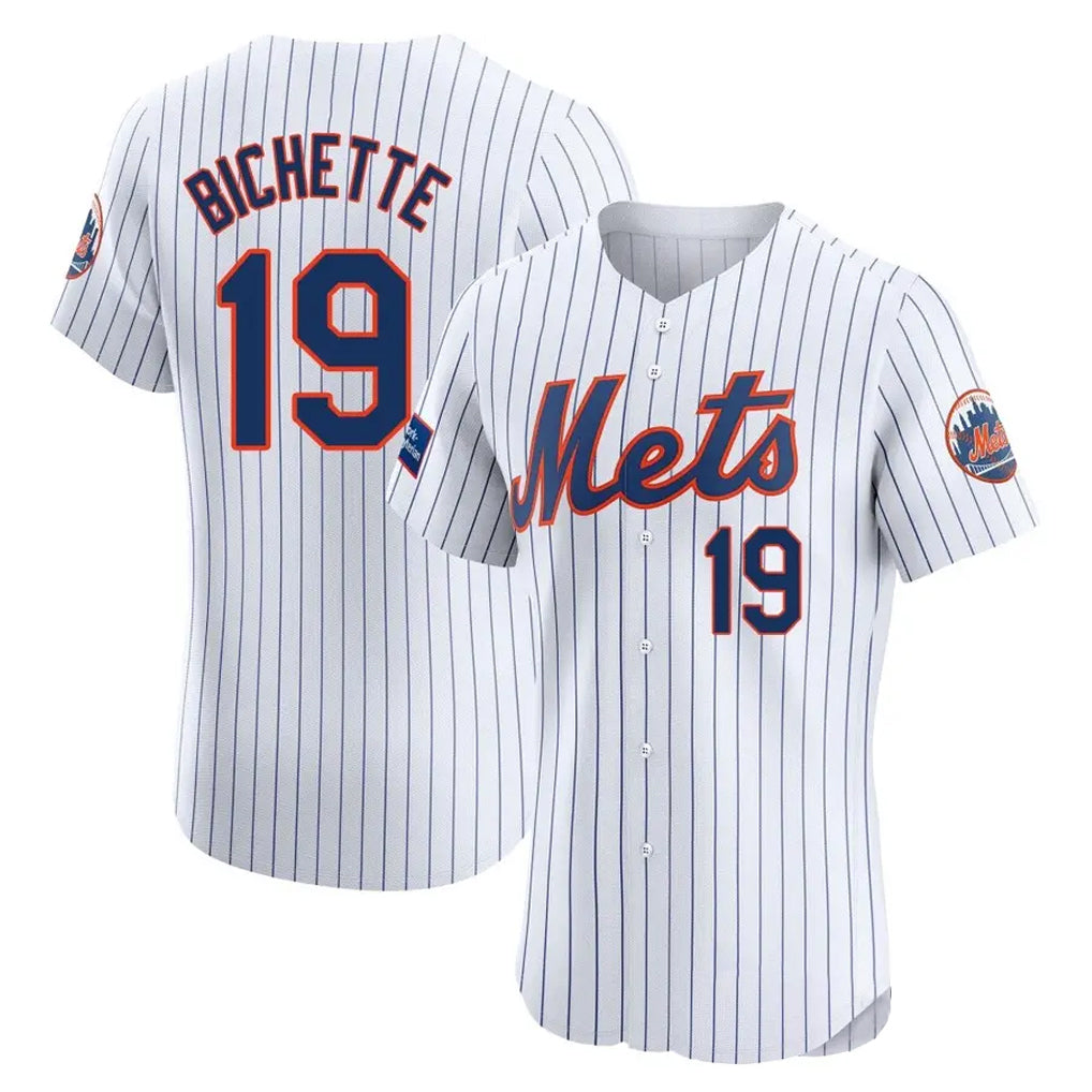 Johmsee NY.Mets #19 Bo Bichette Player White Home Limited Elite Stitched Jerseys