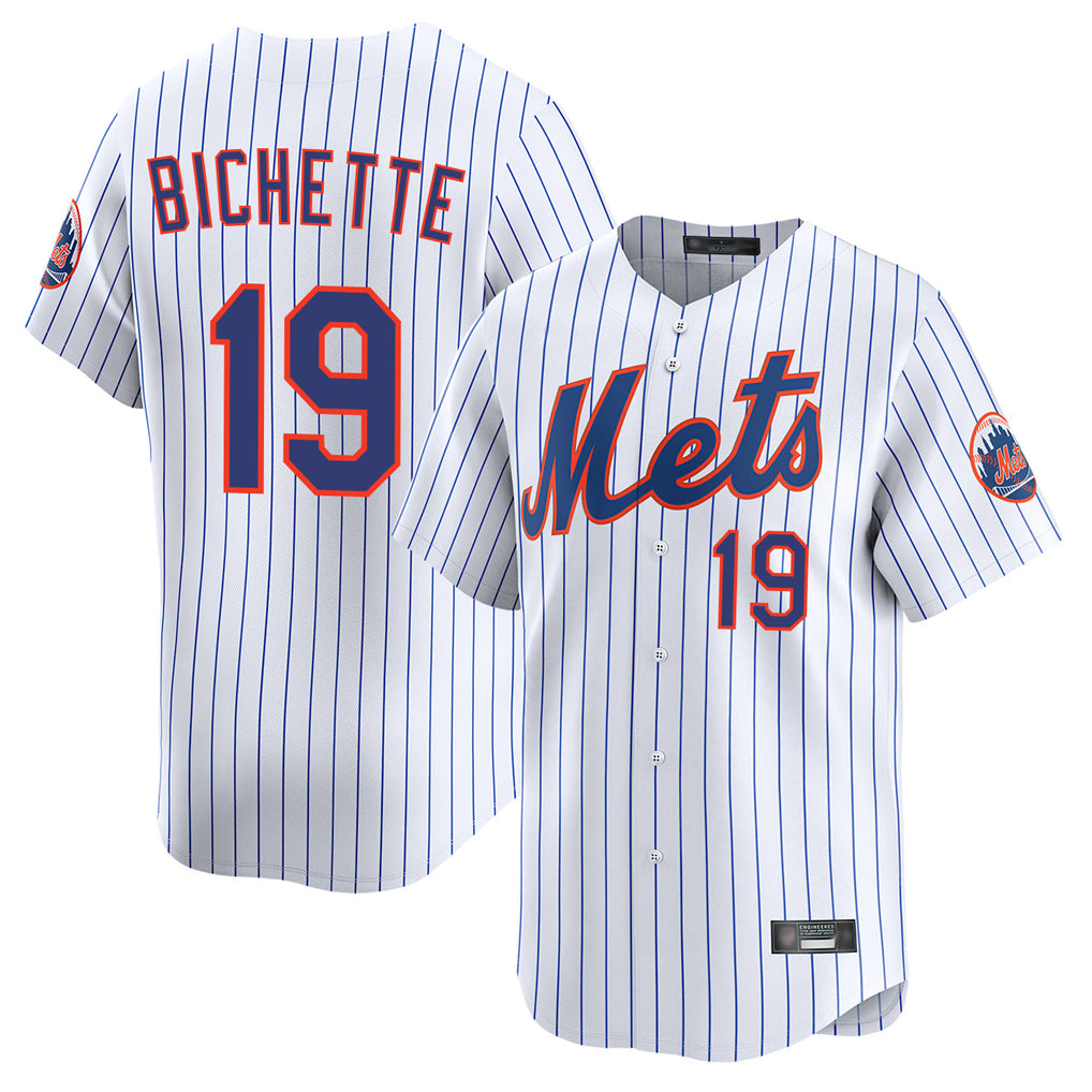 Johmsee NY.Mets #19 Bo Bichette Player White Home Limited Stitched Jerseys