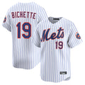 Johmsee NY.Mets #19 Bo Bichette Player White Home Limited Stitched Jerseys