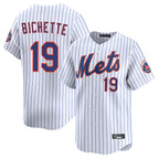 Johmsee NY.Mets #19 Bo Bichette Player White Home Limited Stitched Jerseys