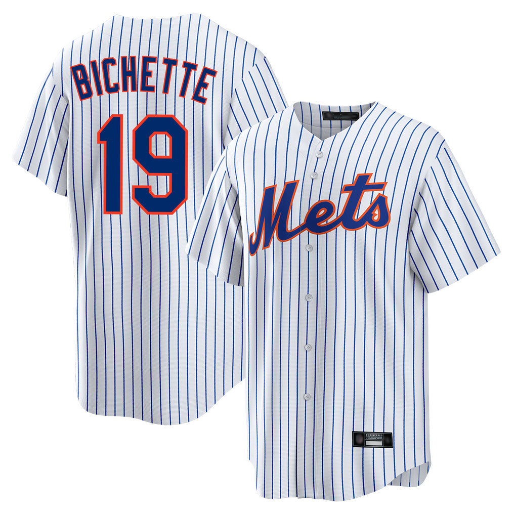 Johmsee NY.Mets #19 Bo Bichette Player White Home Replica Stitched Jerseys