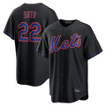 Johmsee NY.Mets #22 Juan Soto Player Black Alternate Home Game Stitched Jerseys