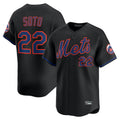 Johmsee NY.Mets #22 Juan Soto Player Black Alternate Home Limited Stitched Jerseys