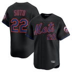 Johmsee NY.Mets #22 Juan Soto Player Black Alternate Home Limited Stitched Jerseys