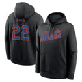 Johmsee NY.Mets #22 Juan Soto Player Black Club Pullover Hoodie Game Stitched Jerseys