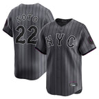 Johmsee NY.Mets #22 Juan Soto Player Gray City Connect Limited Stitched Jerseys