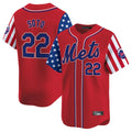Johmsee NY.Mets #22 Juan Soto Player Red 2025 Independence Day Vapor Premier Limited  Stitched Jerseys