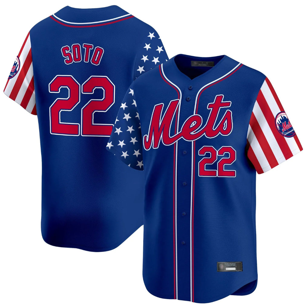 Johmsee NY.Mets #22 Juan Soto Player Royal 2025 Independence Day Vapor Premier Limited  Stitched Jerseys