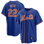 Johmsee NY.Mets #22 Juan Soto Player Royal Home Game Stitched Jerseys