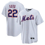 Johmsee NY.Mets #22 Juan Soto Player White Home Game Stitched Jerseys