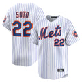 Johmsee NY.Mets #22 Juan Soto Player White Home Limited Stitched Jerseys