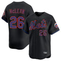 Johmsee NY.Mets #26 Nolan McLean Player Black Alternate Home Limited Stitched Jerseys