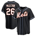 Johmsee NY.Mets #26 Nolan McLean Player Black Fashion Out Game Stitched Jerseys