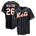 Johmsee NY.Mets #26 Nolan McLean Player Black Fashion Out Game Stitched Jerseys
