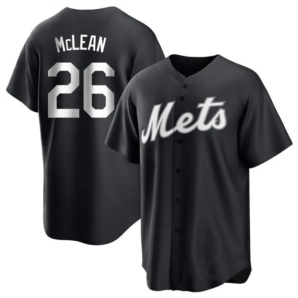 Johmsee NY.Mets #26 Nolan McLean Player Black Home Game Stitched Jerseys
