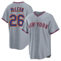 Johmsee NY.Mets #26 Nolan McLean Player Gray Road Home Game Stitched Jerseys