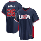 Johmsee NY.Mets #26 Nolan McLean Player Navy USA 2026 World Classic Home Limited Stitched Jerseys
