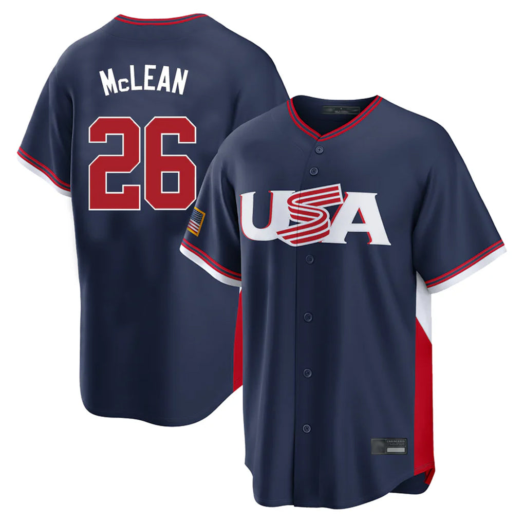 Johmsee NY.Mets #26 Nolan McLean Player Navy USA 2026 World Classic Home Limited Stitched Jerseys