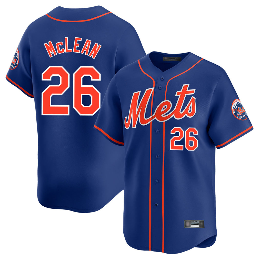 Johmsee NY.Mets #26 Nolan McLean Player Royal Home Limited Stitched Jerseys