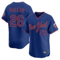 Johmsee NY.Mets #26 Nolan McLean Player Royal T-shirt Home Limited Elite Stitched Jerseys