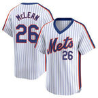 Johmsee NY.Mets #26 Nolan McLean Player White Cooperstown Collection T-shirt Game Stitched Jerseys