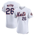 Johmsee NY.Mets #26 Nolan McLean Player White Home Limited Elite Stitched Jerseys
