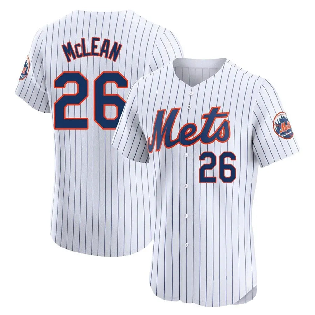 Johmsee NY.Mets #26 Nolan McLean Player White Home Limited Elite Stitched Jerseys