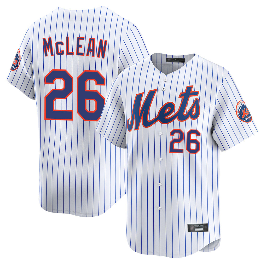 Johmsee NY.Mets #26 Nolan McLean Player White Home Replica Stitched Jerseys