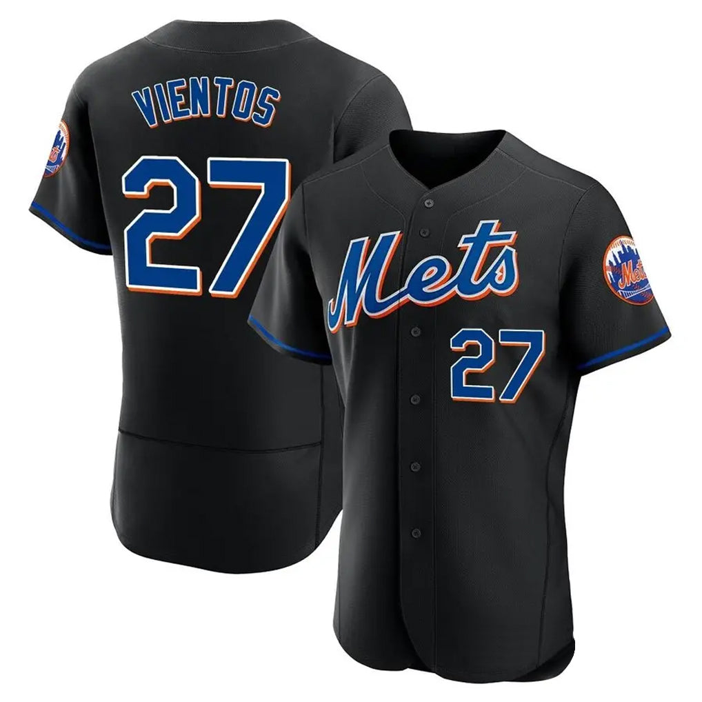 Johmsee NY.Mets #27 Mark Vientos Player Black Replica Home Limited Elite Stitched Jerseys