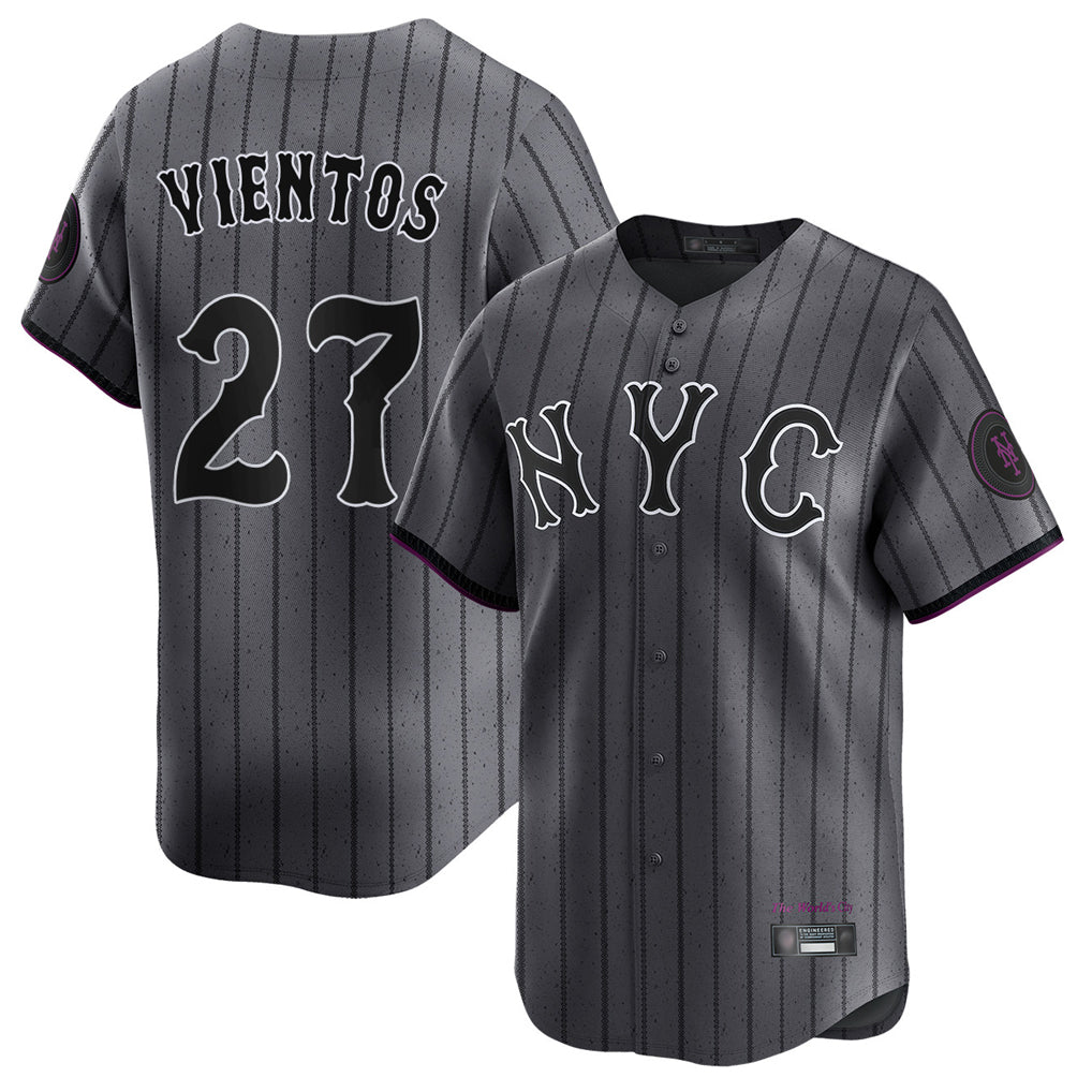 Johmsee NY.Mets #27 Mark Vientos Player Gray City Connect Limited Stitched Jerseys